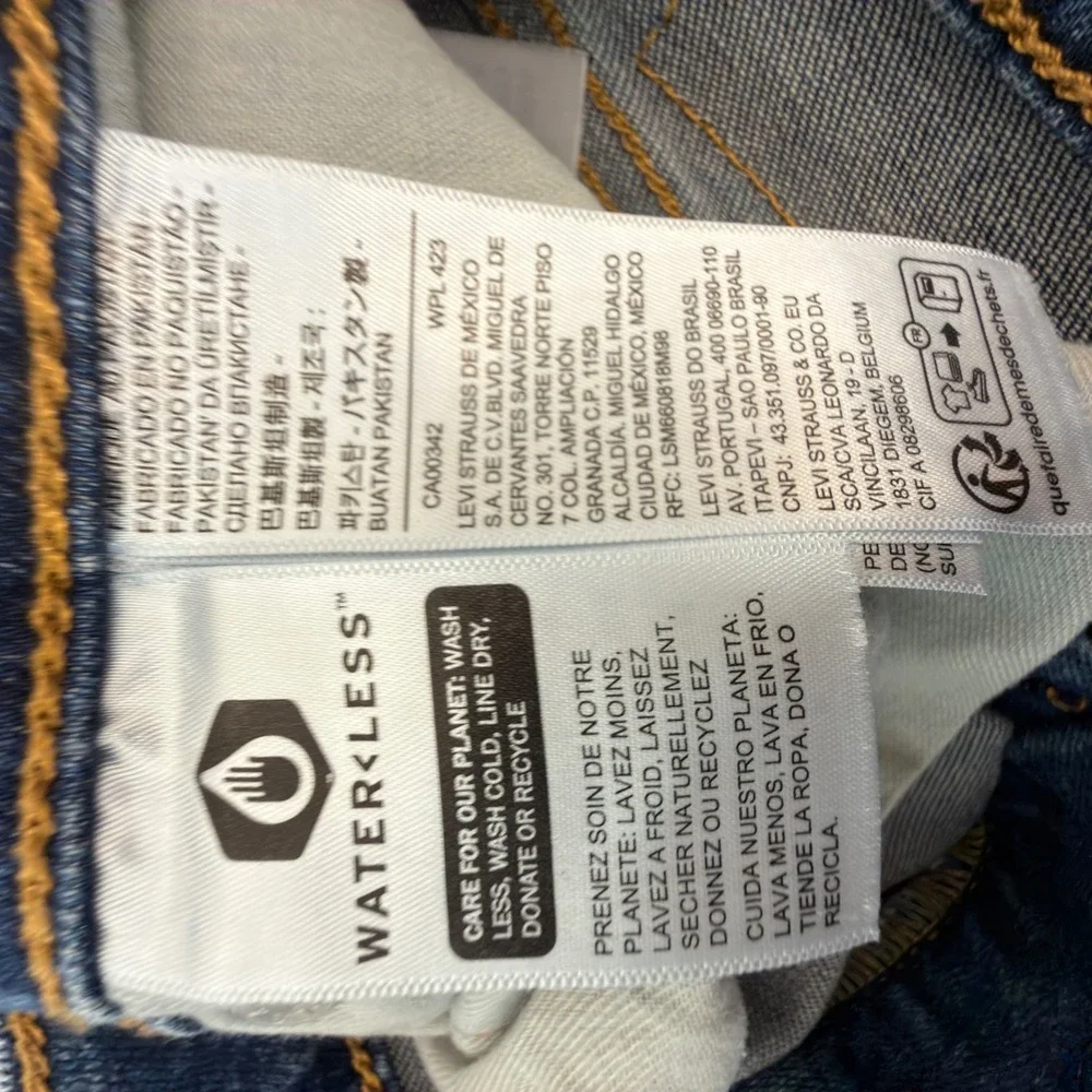 Levis‎ 511 Slim Fit Mens Jeans 34x34 Medium Wash Blue Denim WaterLess 04511-1390